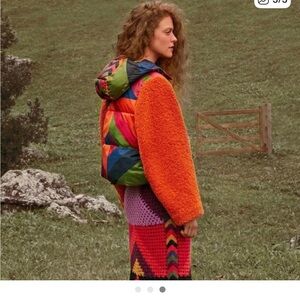 FARM Rio Colorful Patchwork Puffer Jacket